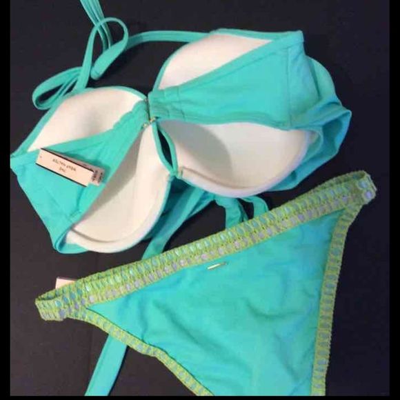Nwt VS 32ddd,34DD/M WRAP BIKINI SEAFOAM GLOW - Picture 3 of 3